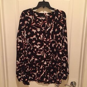 Apt 9 Sheer Top Black/Pink/White Size 3X